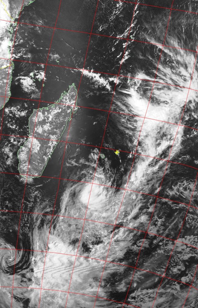 Moderate tropical storm Daya, Noaa 19 VIS 11 Feb 2016 14:57