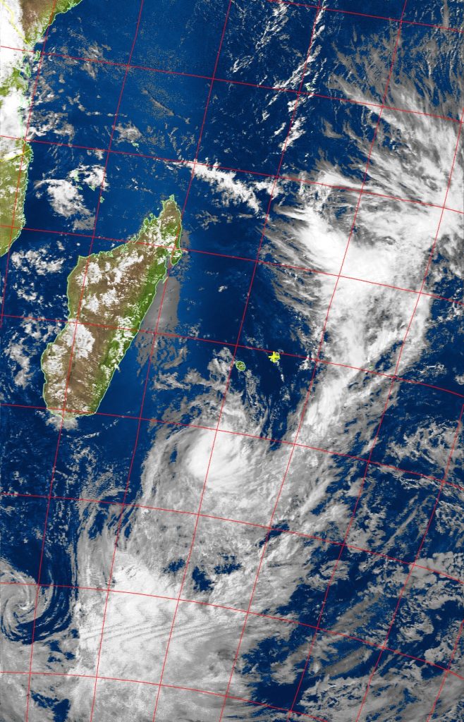 Moderate tropical storm Daya, Noaa 19 VIS 11 Feb 2016 14:57