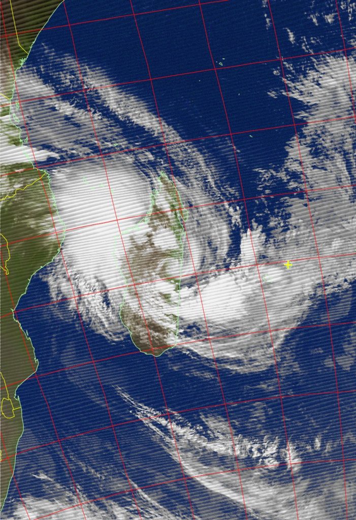 Overland, Tropical Cyclone Ava, Noaa 19 IR 06 Jan 2018 04:08