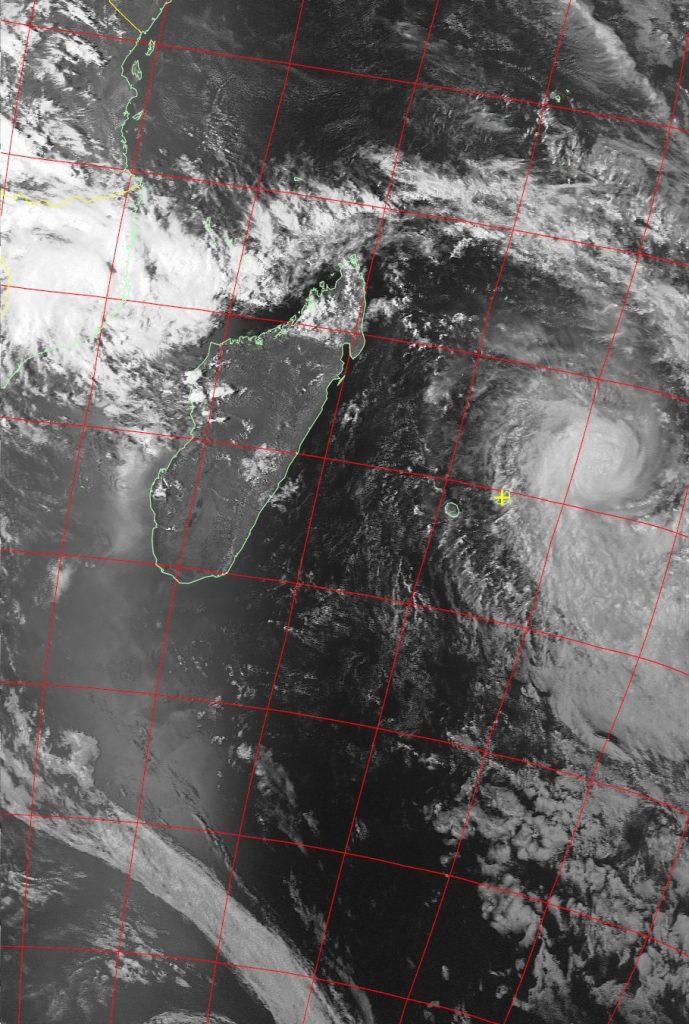 Tropical Cyclone Berguitta, Noaa 19 VIS 16 Jan 2018 16:26