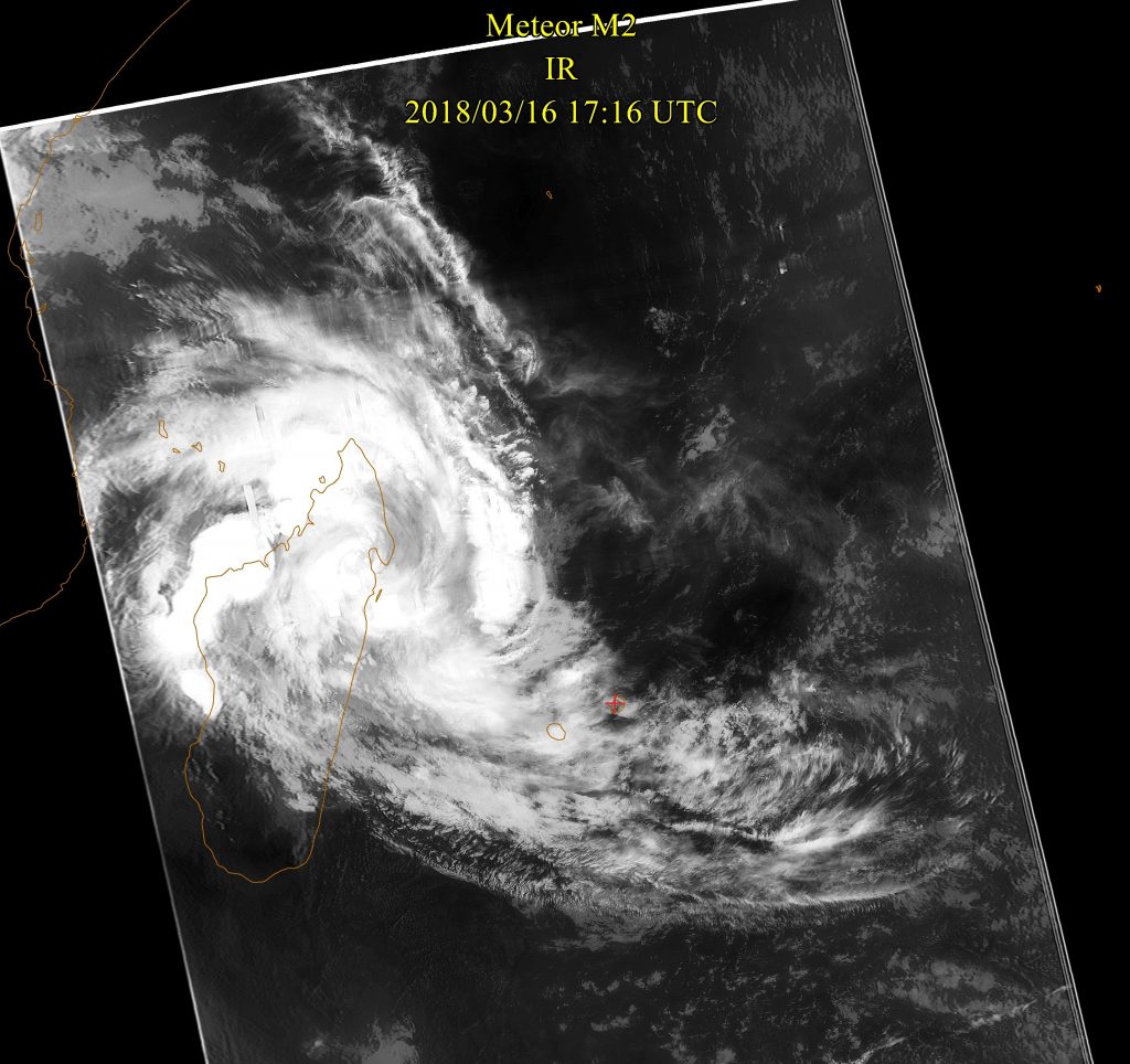 Severe Tropical Storm, Meteor-M N2 IR 16 Mar 2018 21:16