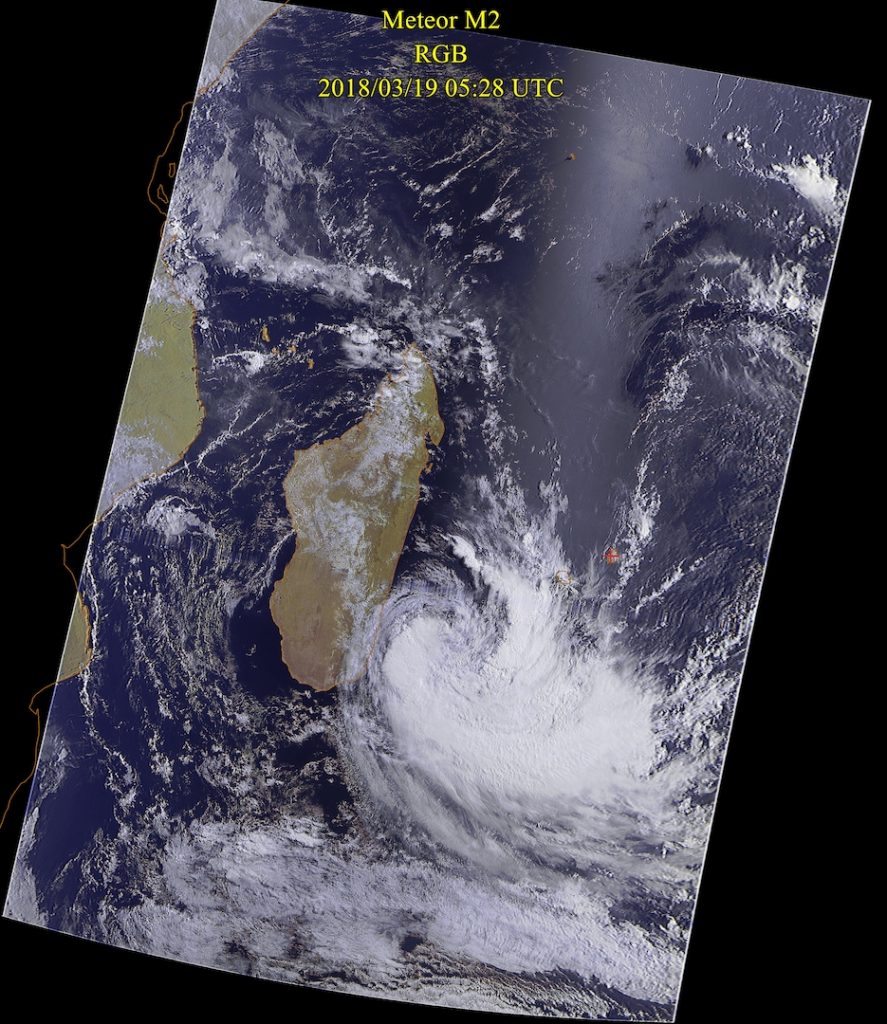 Moderate Tropical Storm, Meteor-M N2 VIS 19 Mar 2018 09:28