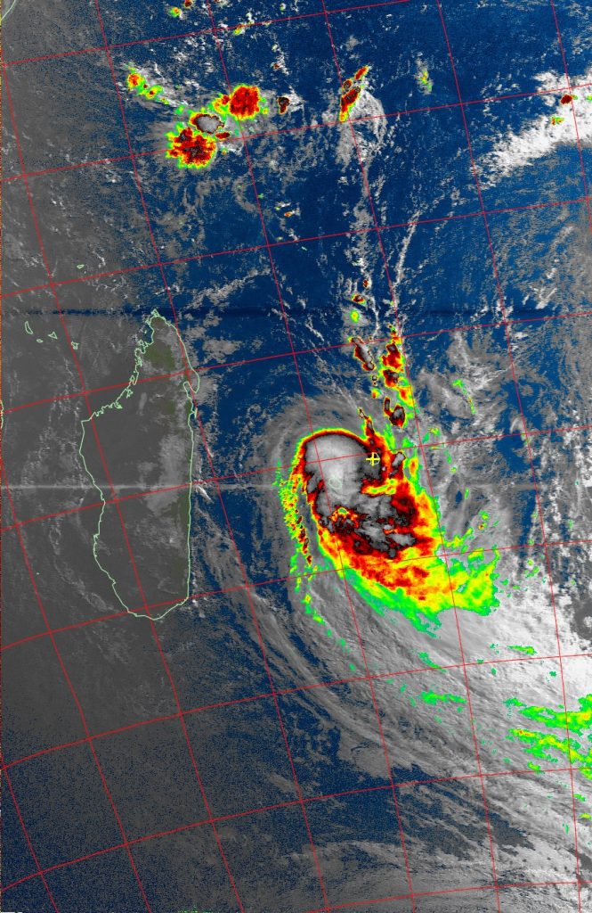 Severe Tropical Storm Fakir, Noaa 18 IR with rain 24 Apr 2018 07:50